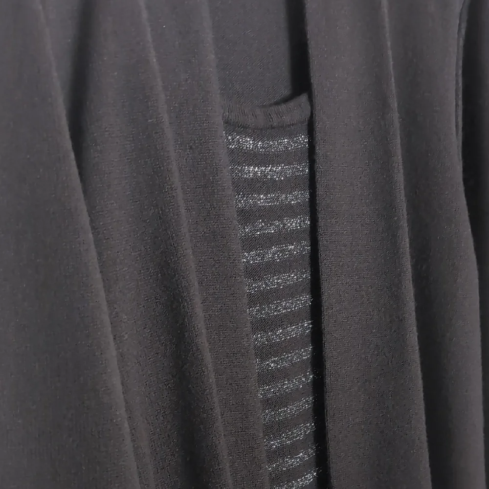 Charter Club Black Open Front Long Sleeve Top With Attached Cami Sz Large